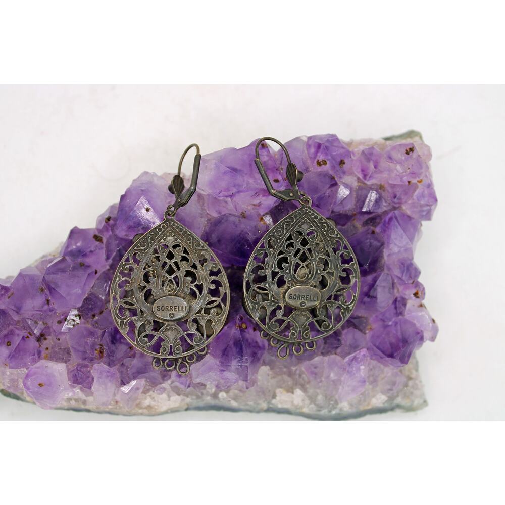 Sorrelli Floral Filigree Crystal Drop Earrings - Picture 2 of 5